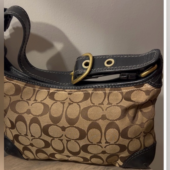 Vintage Coach signature bag canvas and leather